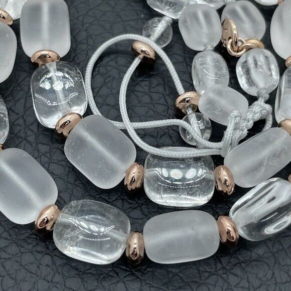QVC Lola Rose Islington Clear Rock Crystal Necklace & Bracelet Set Adjustable - Picture 9 of 10